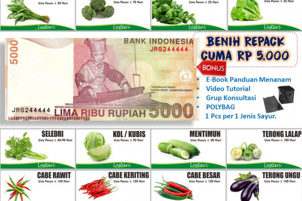 BENIH / BIJI / BIBIT SAYURAN REPACK Rp 5000